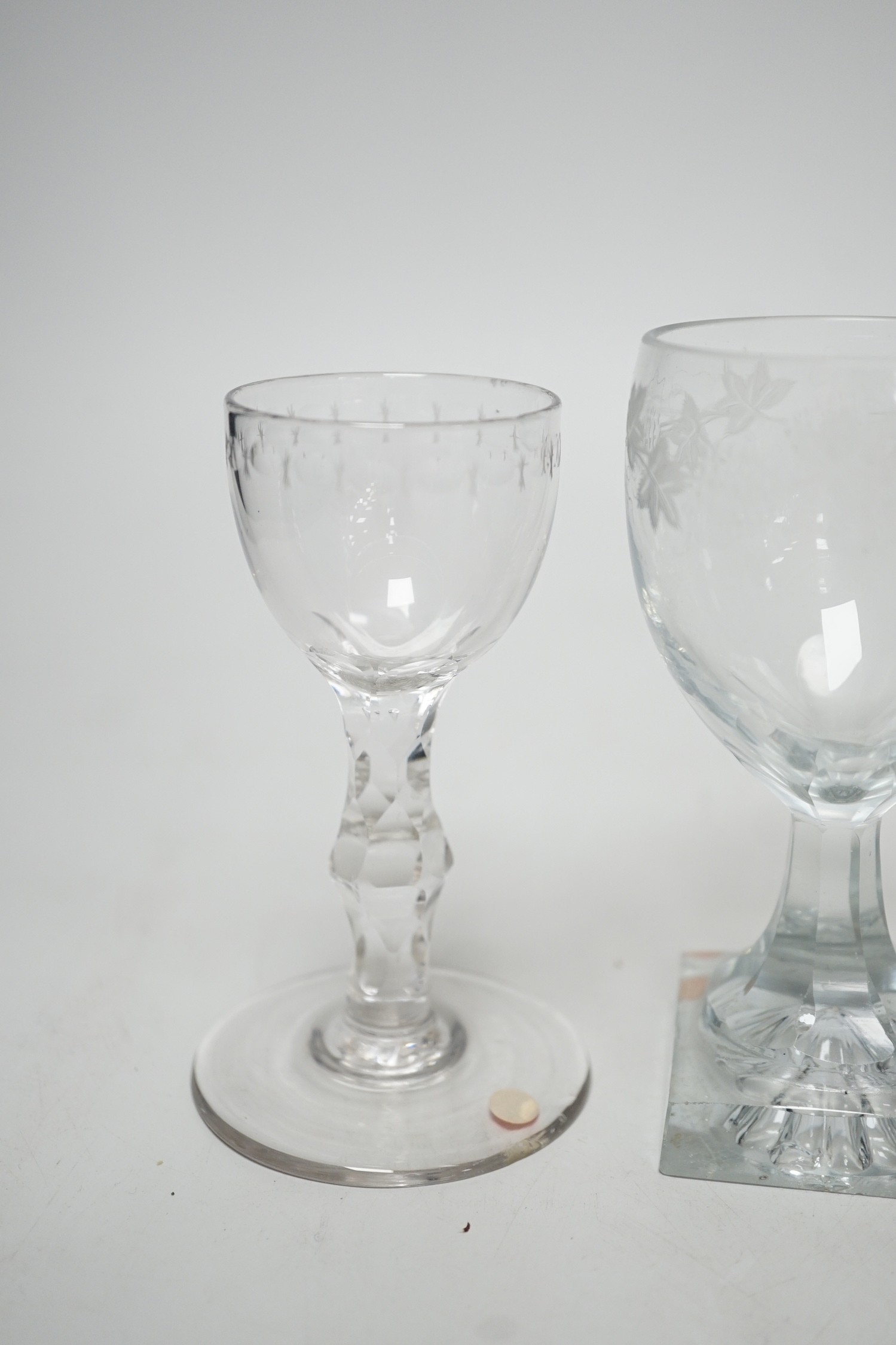 Five Georgian drinking glasses, tallest 12.5cm